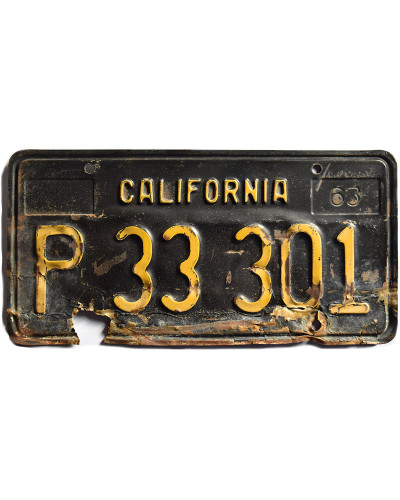 Americká SPZ California 1963 Black P 33 301
