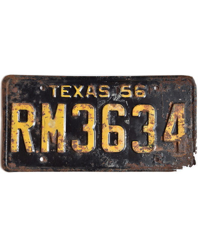 Americká SPZ Texas 1956 RM3634 front