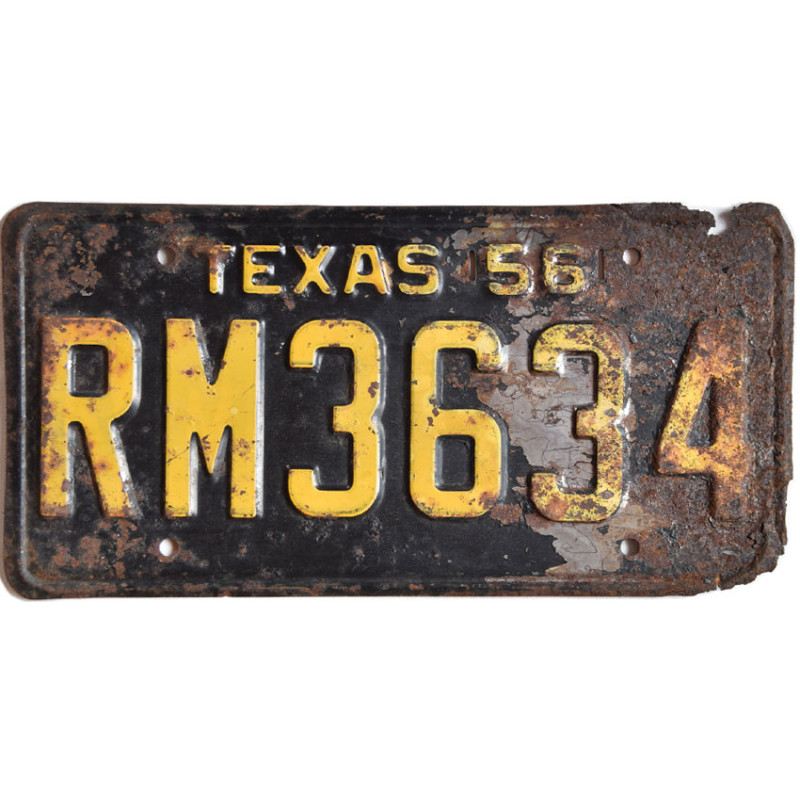 Americká SPZ Texas 1956 RM3634 rear