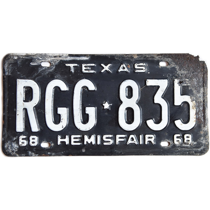 Americká SPZ Texas 1968 Hemisfair RGG 835