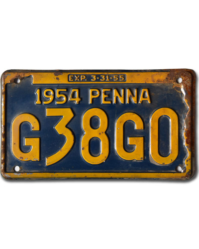 Americká SPZ Pennsylvania 1954 Blue G38G0