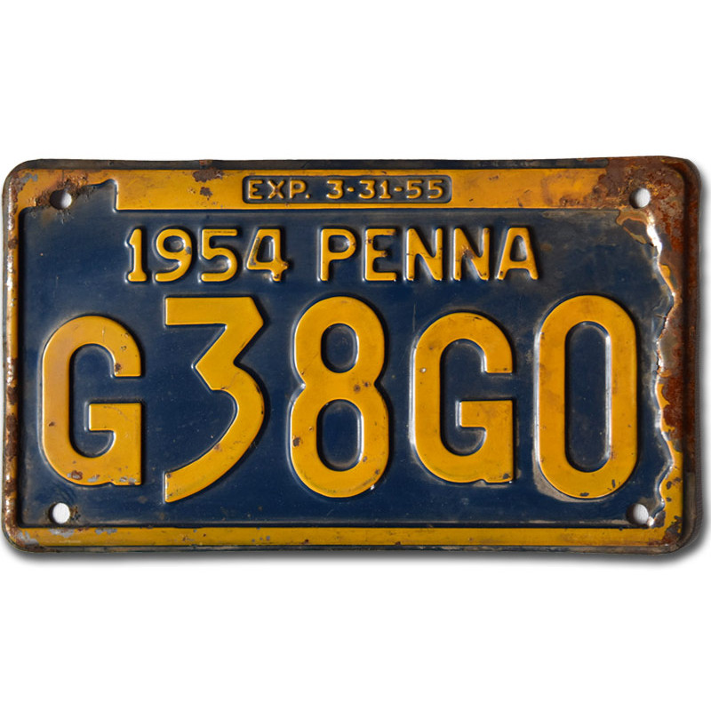 Americká SPZ Pennsylvania 1954 Blue G38G0
