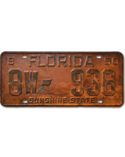 Americká SPZ Florida 1950 Rusty 8W-936