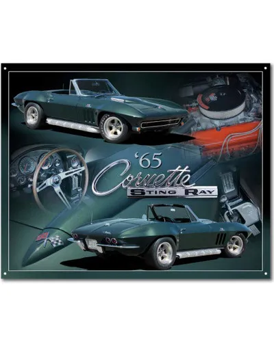 Plechová cedule Chevrolet Corvette 1965 Stingray 30 cm x 38 cm