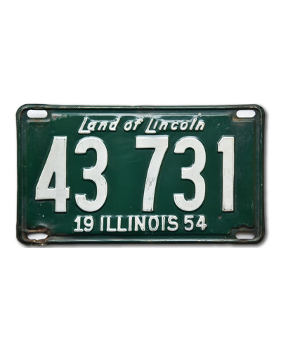Americká SPZ Illinois Green Land Rear 1954