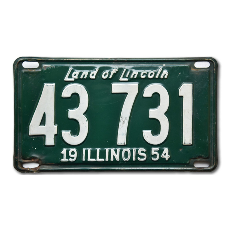 Americká SPZ Illinois Green Land Rear 1954
