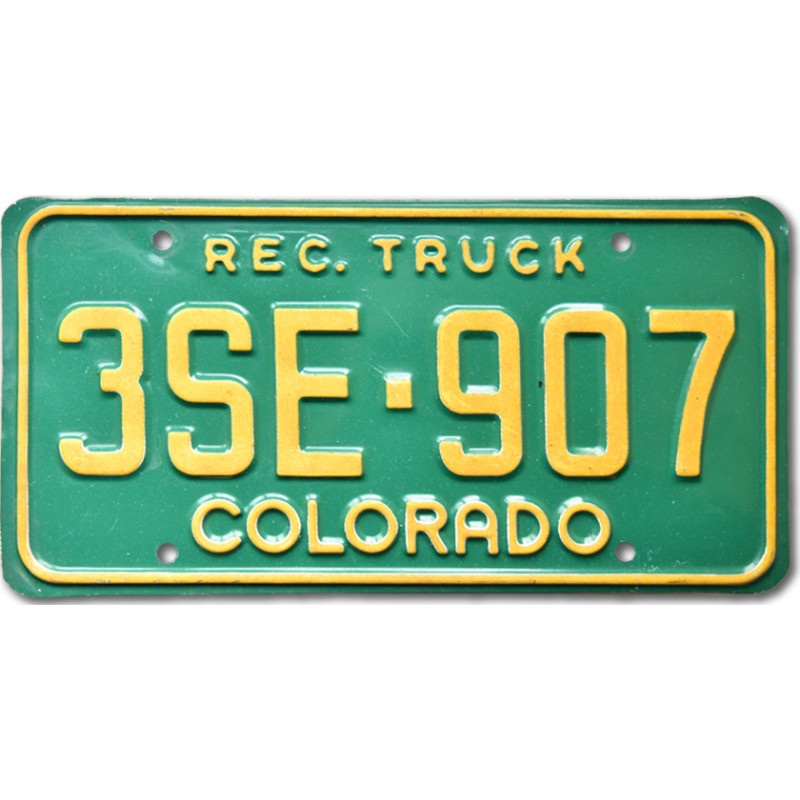 Americká SPZ Colorado Green Truck 3SE 907 rear