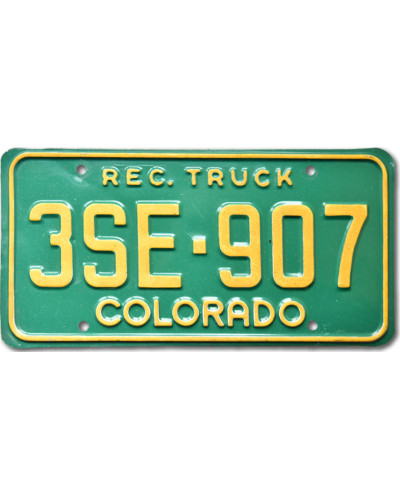Americká SPZ Colorado Green Truck 3SE 907 rear