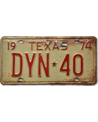 Americká SPZ Texas 1974 DYN 40