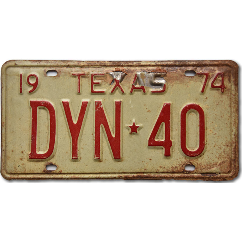Americká SPZ Texas 1974 DYN 40