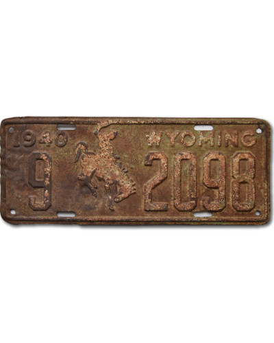 Americká SPZ Wyoming 1940 rusty 9-2098