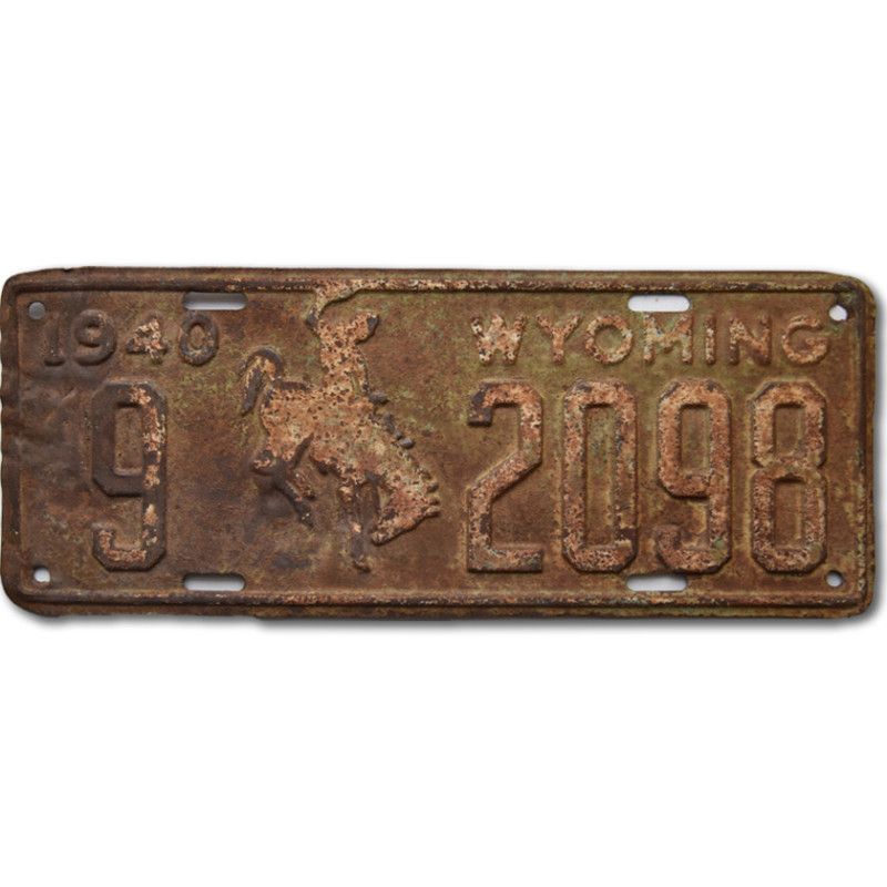 Americká SPZ Wyoming 1940 rusty 9-2098