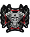 Moto nášivka BS Cross Motor Skull XXL na záda 28 cm  x 27 cm