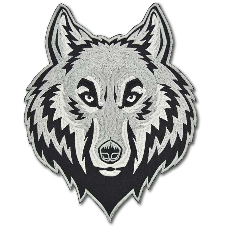 Moto nášivka Silver Wolf na záda 24 cm x 19 cm