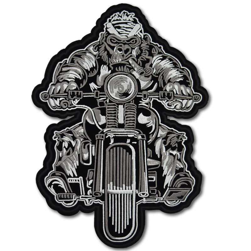 Moto nášivka Gorilla on Bike XXL na záda 28 cm x 20 cm