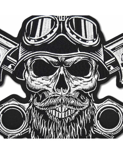 Moto nášivka Bearded Skull na záda 32 cm x 25 cm b