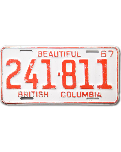 Kanadská SPZ British Columbia 1967 Red 241-811