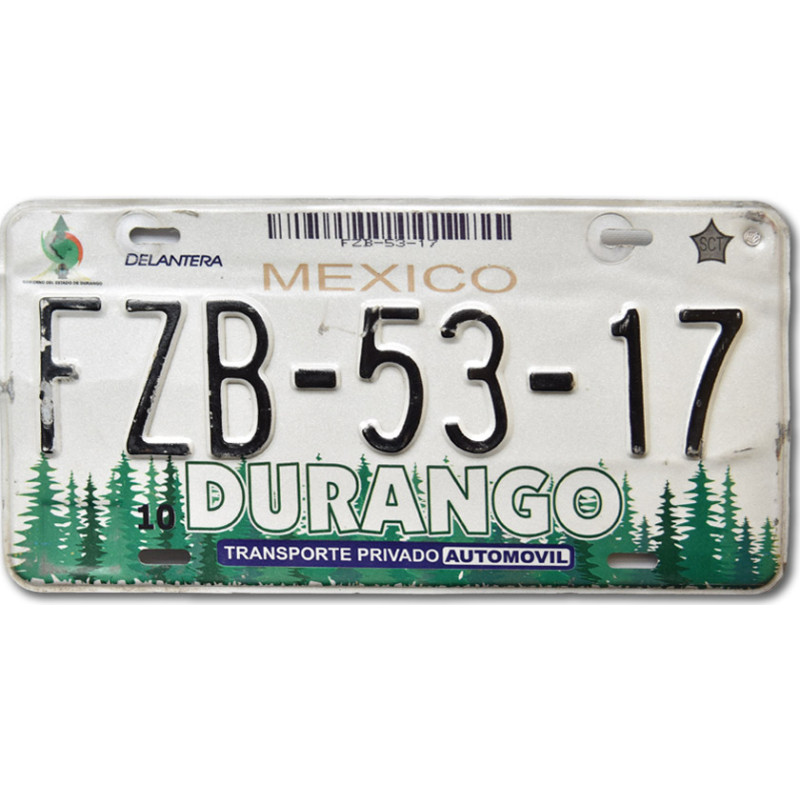 Mexická SPZ Durango FZB-53-17