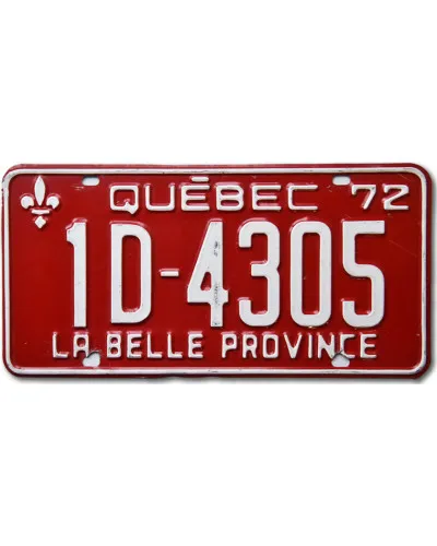 Kanadská SPZ Quebec 1972 Red 1D-4305
