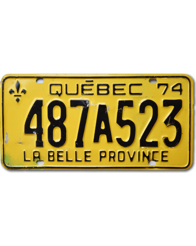 Kanadská SPZ Quebec 1974 Yellow 487A523