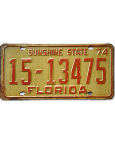 Americká SPZ Florida 1974 Sunshine State 15-13475