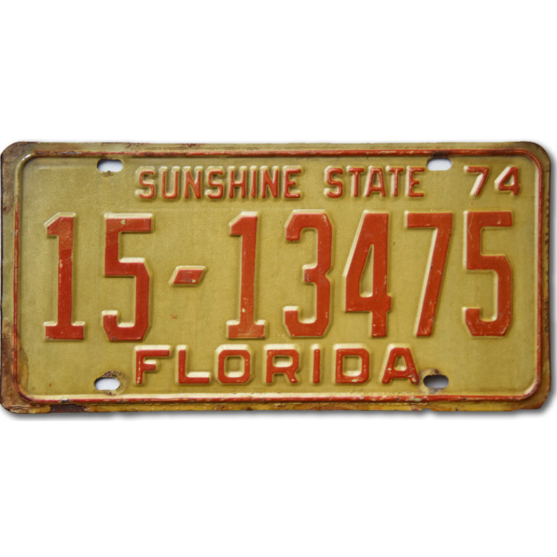 Americká SPZ Florida 1974 Sunshine State 15-13475
