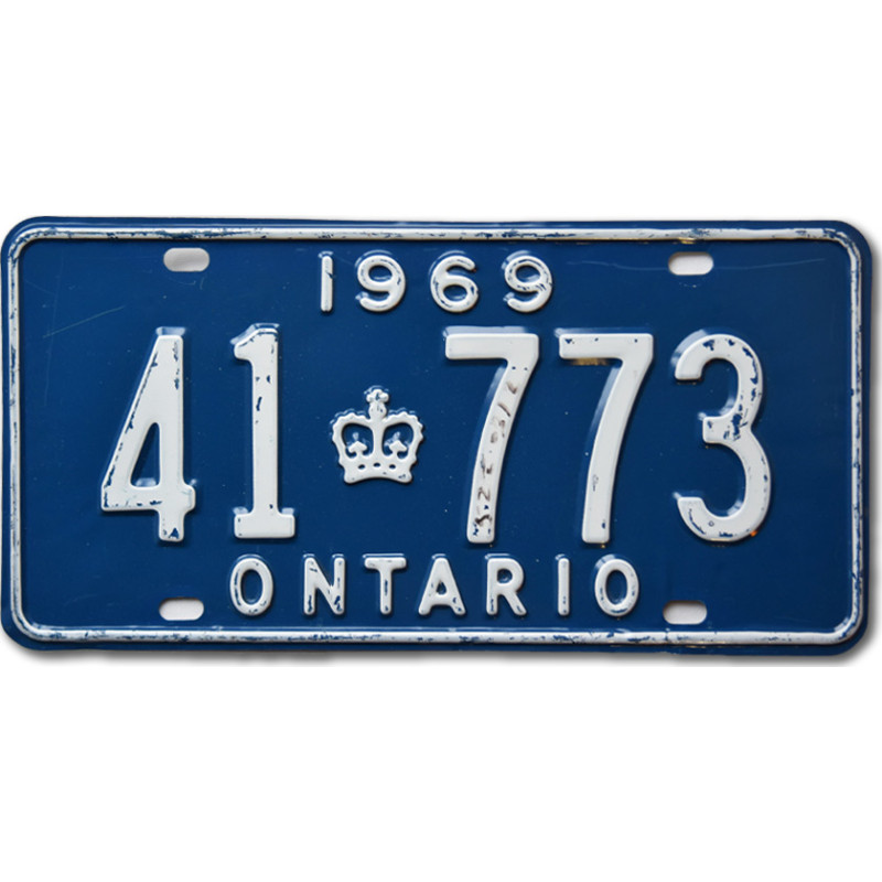 Kanadská SPZ Ontario 1969 Blue 41-773