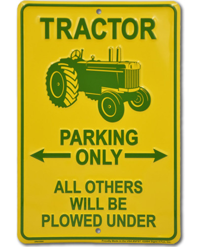 Plechová cedule Tractor Parking only 20 cm x 30 cm