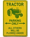 Plechová cedule Tractor Parking only 20 cm x 30 cm