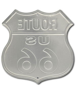 Plechová cedule Route 66 Shield embosovaná 27 cm x 27 cm