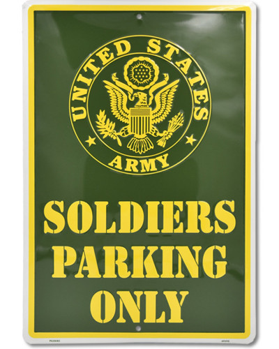 Plechová cedule Soldiers Parking Only 30cm x 45 cm a