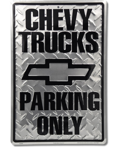 Plechová cedule Chevy Trucks Parking 30 cm x 45 cm