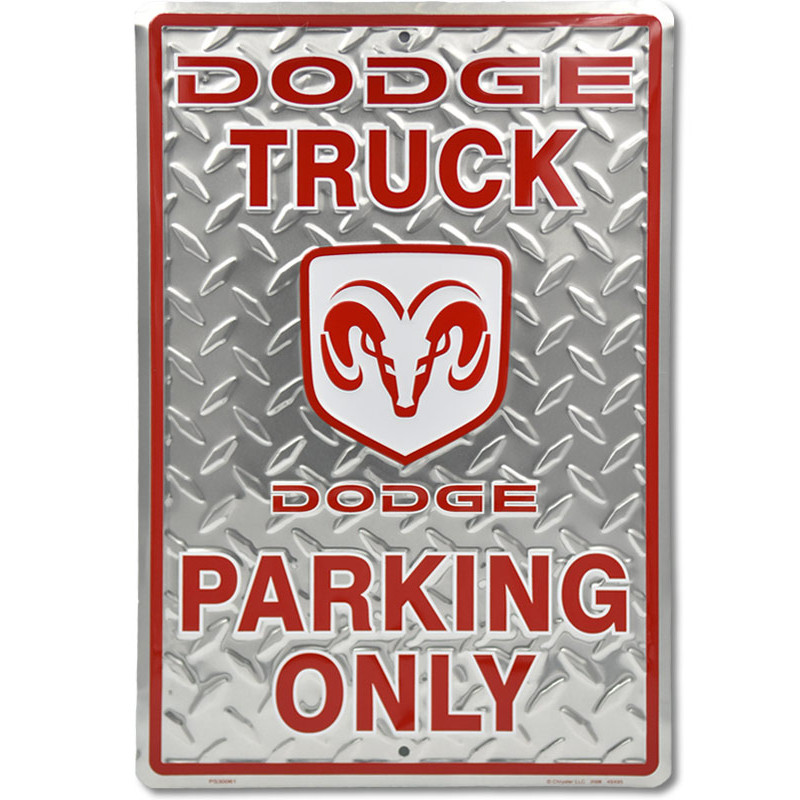 Plechová cedule Dodge Truck Parking 30 cm x 45 cm a
