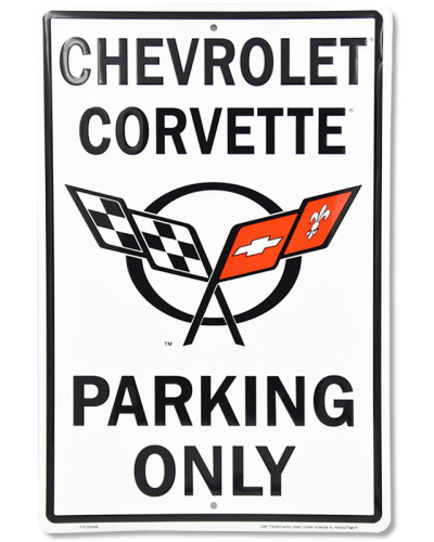 Plechová cedule Chevrolet Corvette Parking 30cm x 45 cm