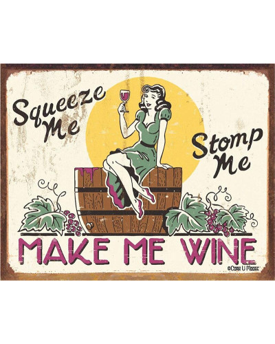 Plechová cedule Moore - Make me Wine 40 cm x 32 cm