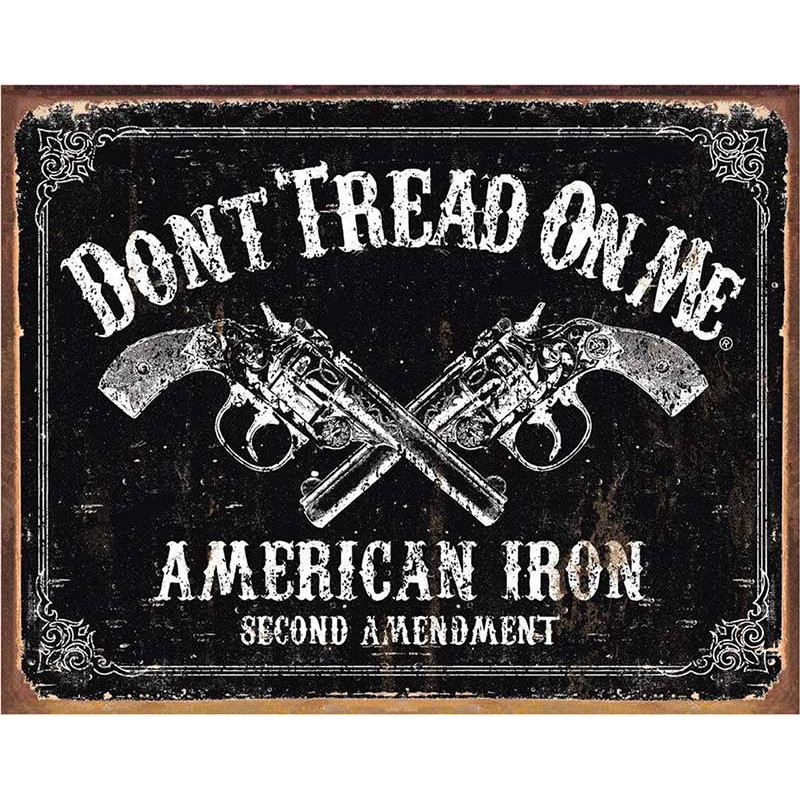 Plechová cedule DTOM - American Iron 40 cm x 32 cm