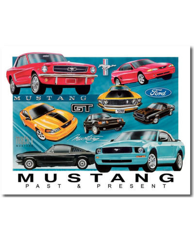Plechová cedule Ford Mustang Chronology 32 cm x 40 cm