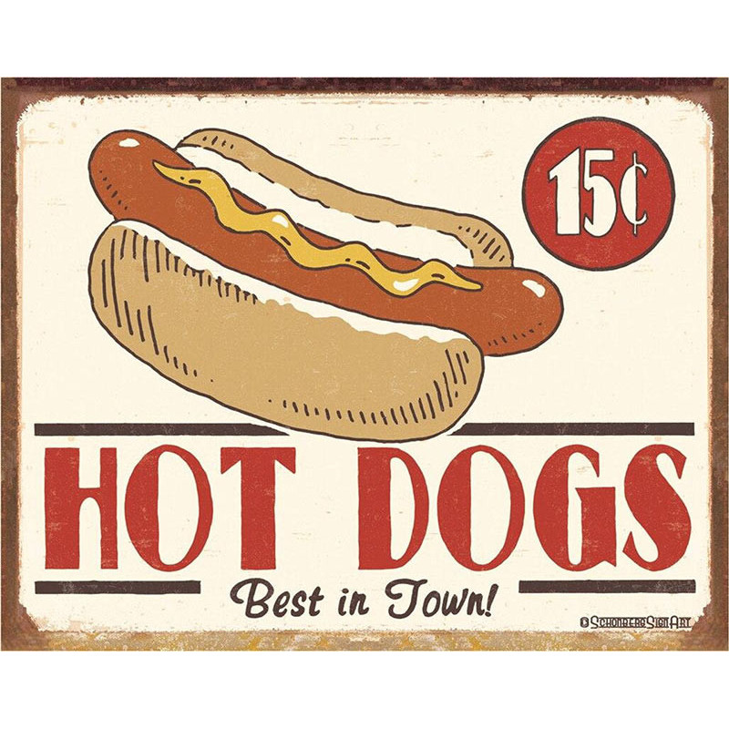Plechová cedule Schonberg - Hot Dog 40 cm x 32 cm