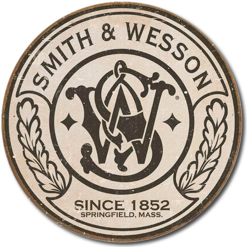 Plechová cedule Smith & Wesson Round 28 cm