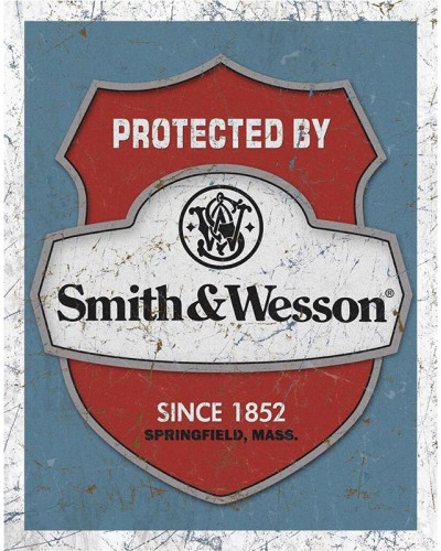 Plechová cedule Smith & Wesson - Protected 40 cm x  32 cm