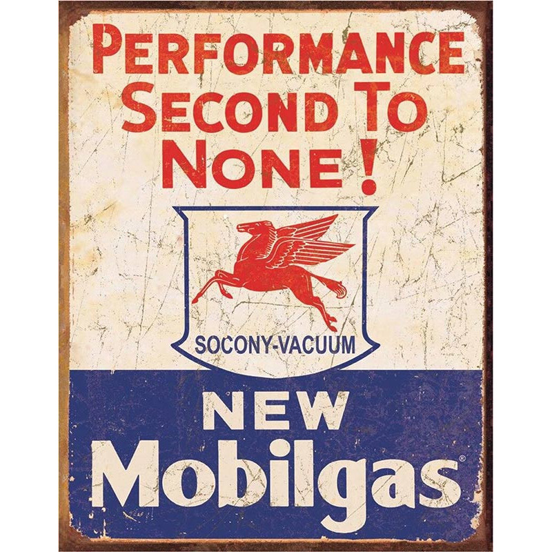Plechová cedule Mobilgas - 2nd to None 40 cm x 32 cm