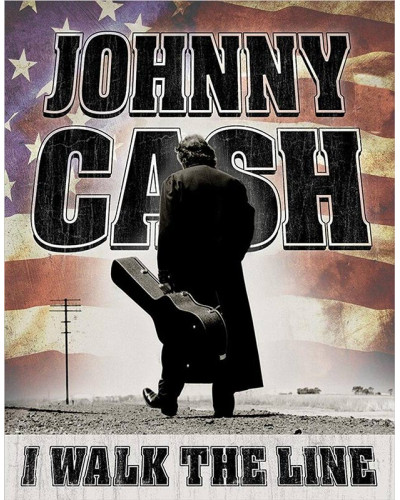 Plechová cedule Johnny Cash -  Walk the Line 32 cm x 40 cm