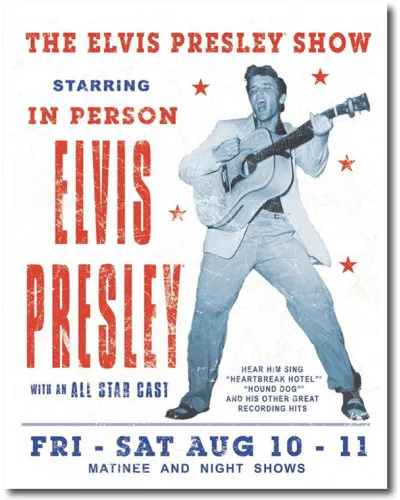 Plechová cedule Elvis Presley Show 40 cm x 32 cm a