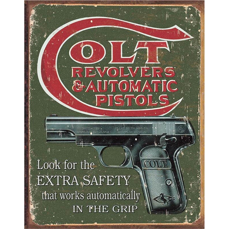 Plechová cedule COLT - Extra Safety 40 cm x 32 cm