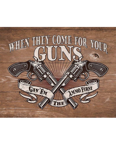 Plechová cedule Ammo First 40 cm x 32 cm