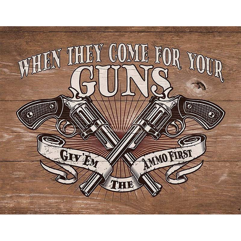 Plechová cedule Ammo First 40 cm x 32 cm