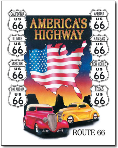 Plechová cedule Americas Highway 40 cm x 32 cm