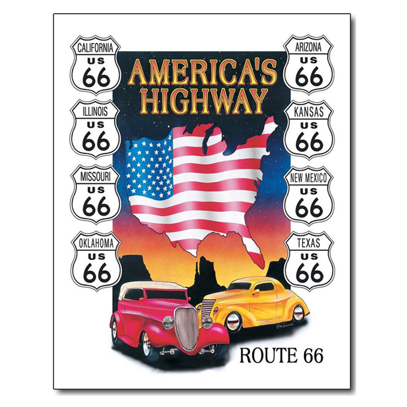 Plechová cedule Americas Highway 40 cm x 32 cm