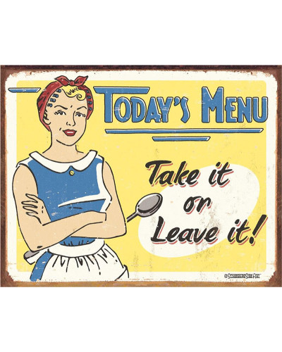 Plechová cedule Todays Menu 40 cm x 32 cm