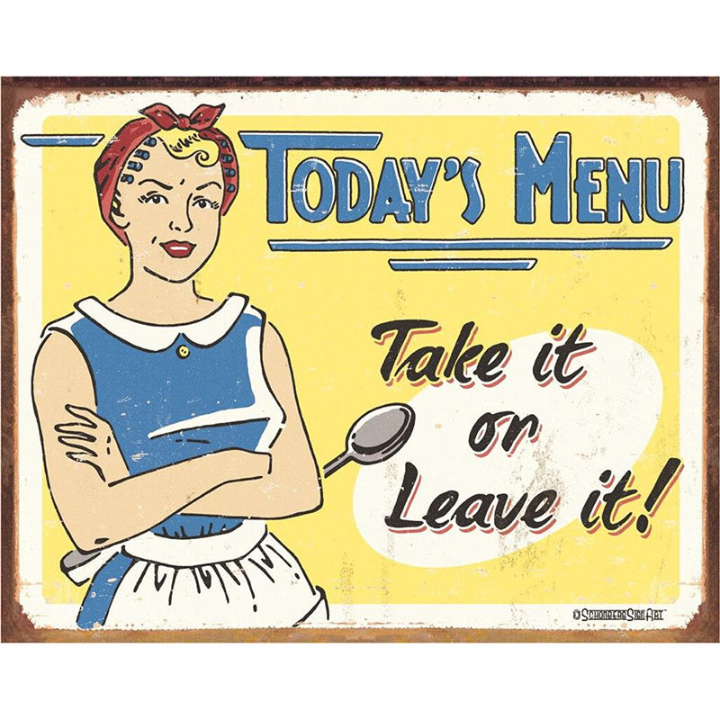 Plechová cedule Todays Menu 40 cm x 32 cm
